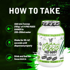 V-SHAPE V-Pro Mass Gainer- 3Kg(6.6Lbs), 66 Servings - V-Shape Supps