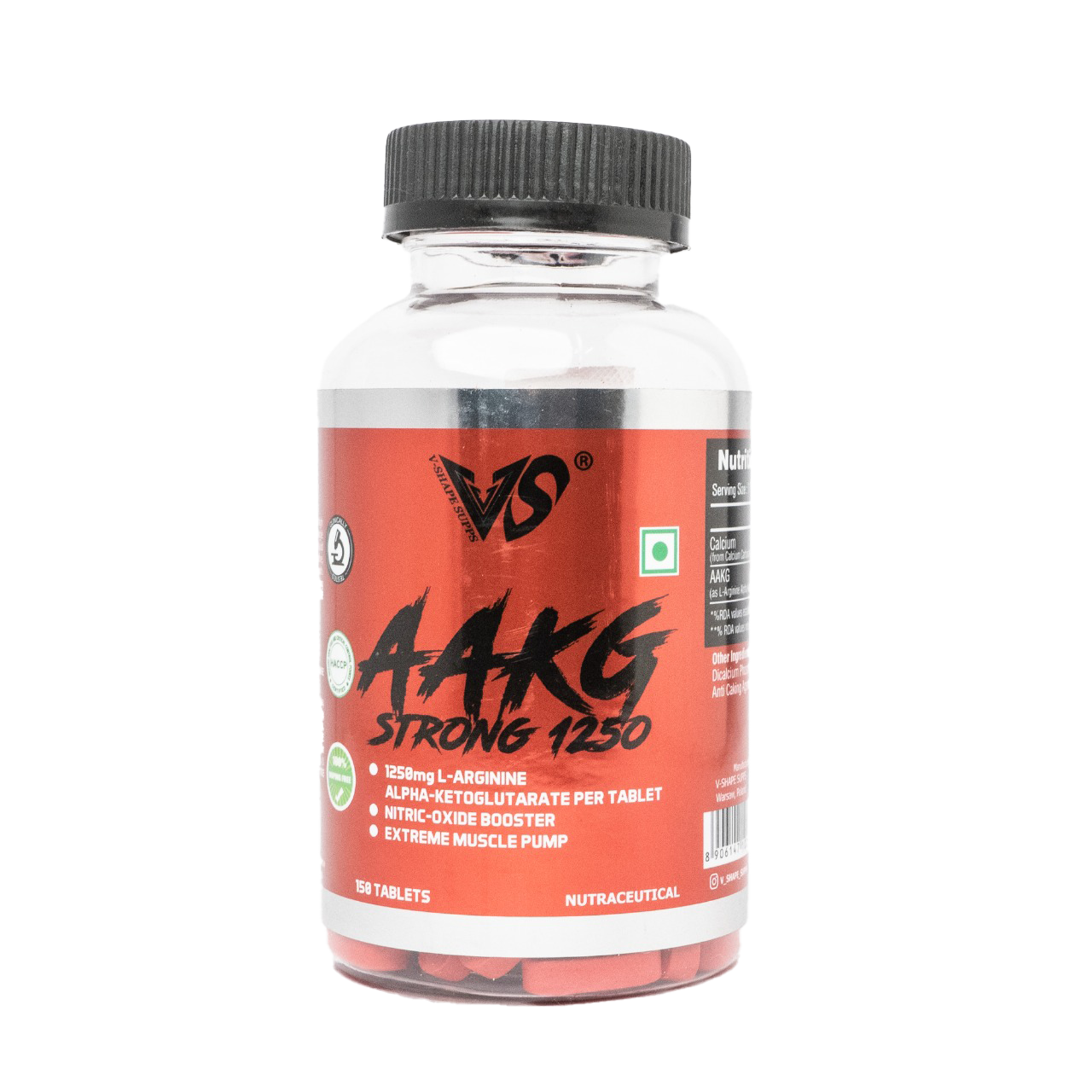 V-SHAPE AAKG Strong 1250MG 150 Tab - V-Shape Supps