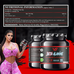 V-SHAPE Beta Alanine 250Gm, 83 Servings - V-Shape Supps