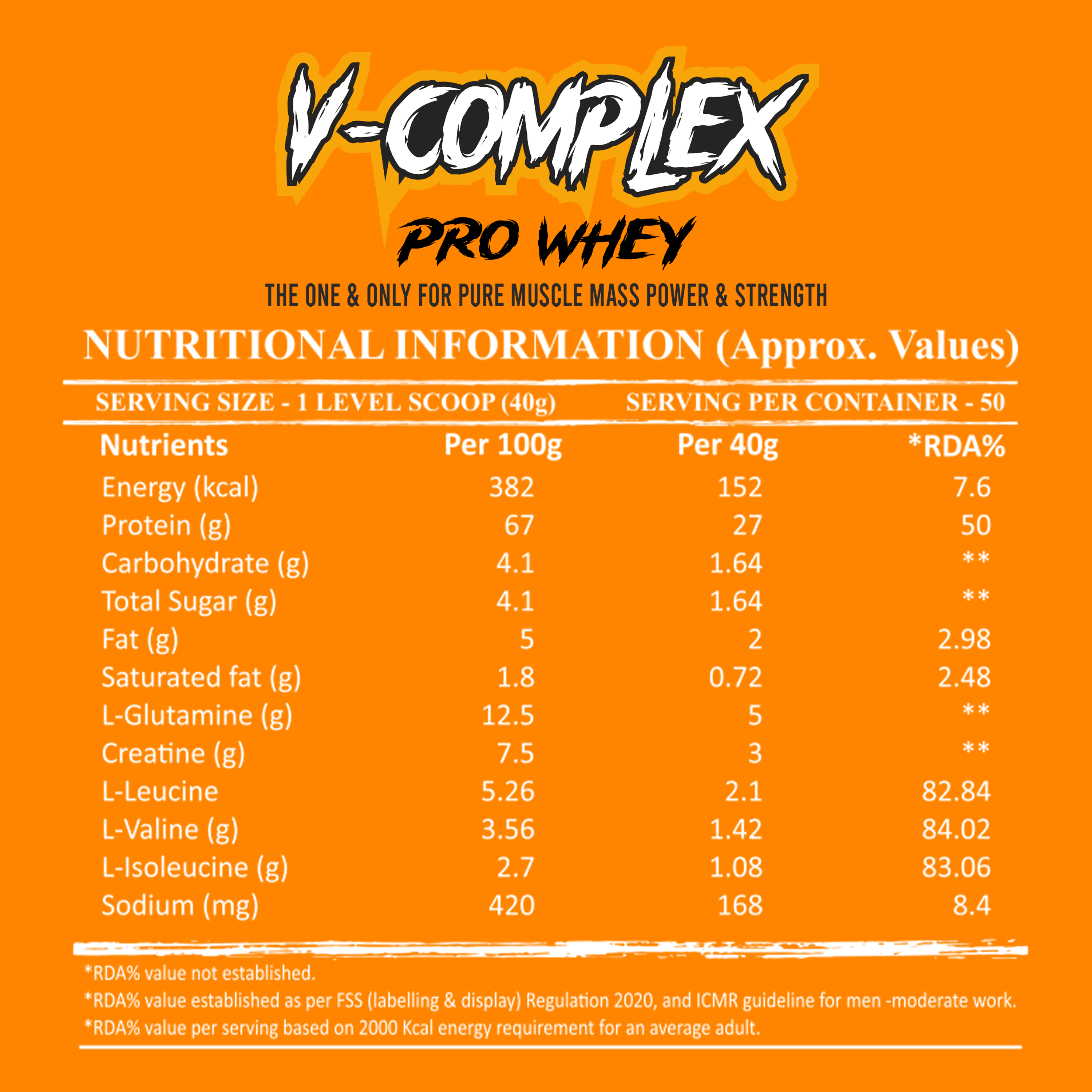 V-SHAPE V-Complex Pro Whey 2KG (4.4LBS) - V-Shape Supps