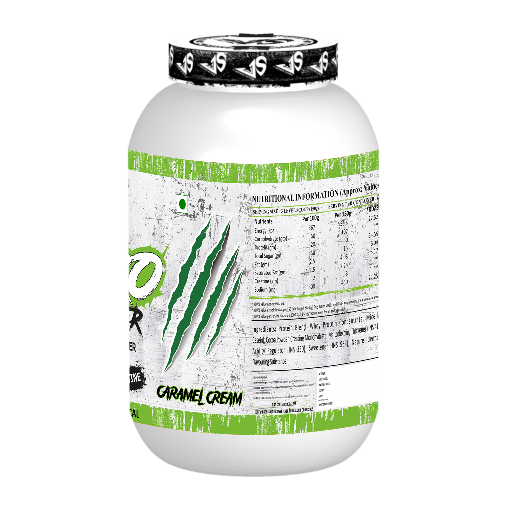 V-SHAPE V-Pro Mass Gainer- 3Kg(6.6Lbs), 66 Servings - V-Shape Supps