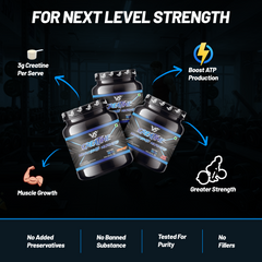 V-SHAPE Micronized Monohydrated Creatine- 300Gm, 100 Servings - V-Shape Supps