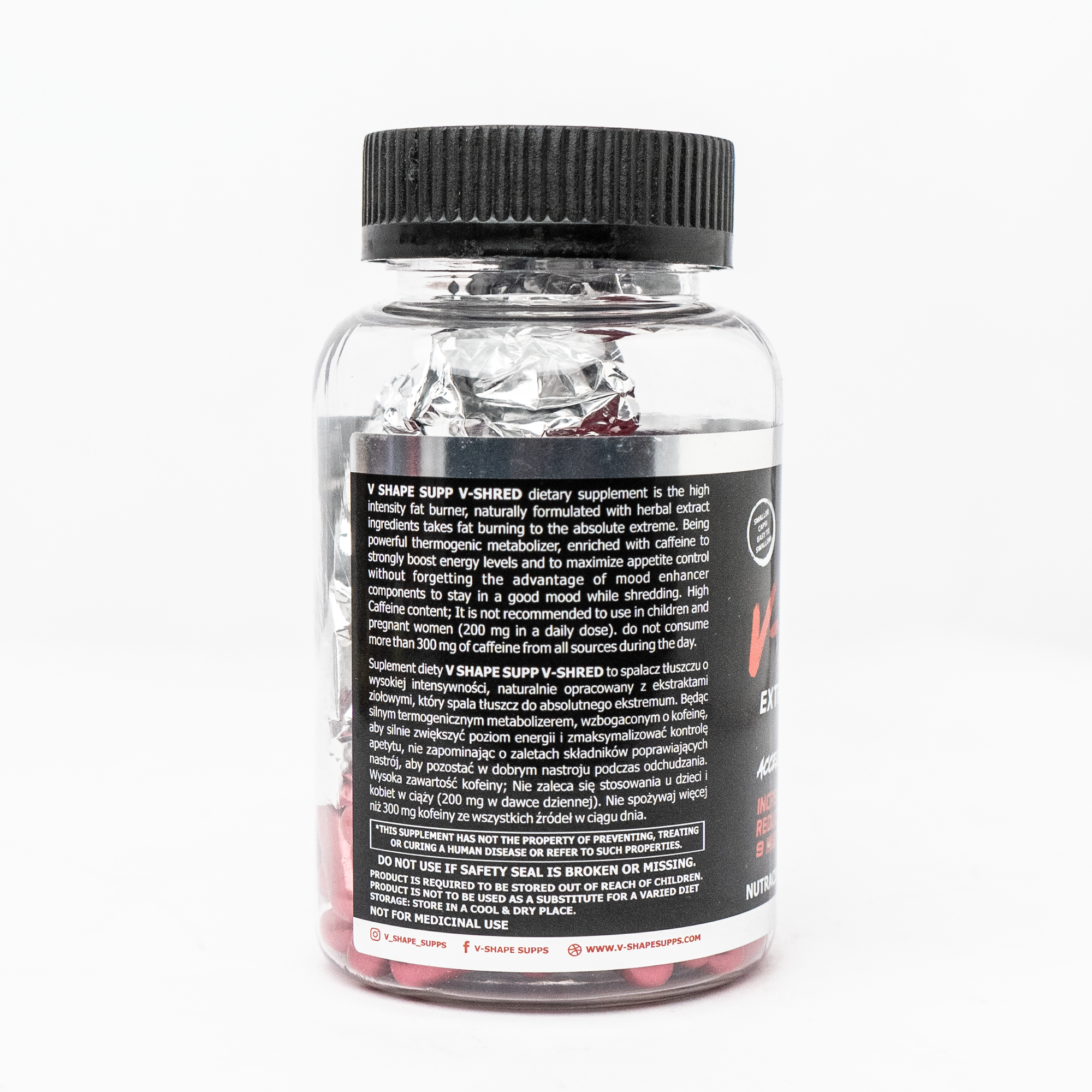 V-SHAPE V-Shred Extreme Thermogenic Fat Burner 90 Caps - V-Shape Supps